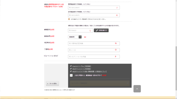 Screenshot of Universal Studios Japan ticket shop - delivery method selection